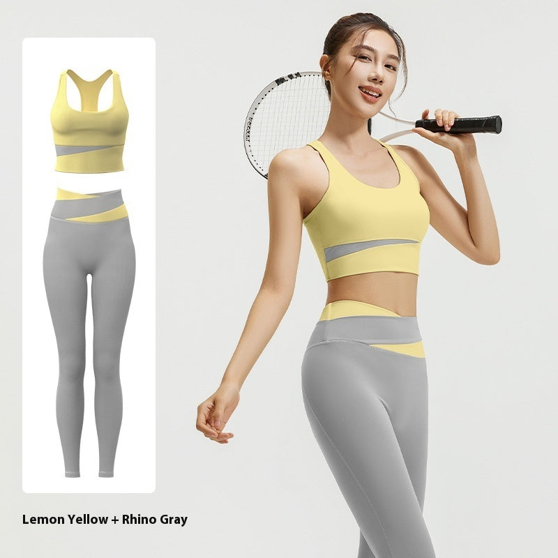 High Waist Belly Contracting Yoga Clothes Shockproof Yoga Fitness Yoga Wear Suit