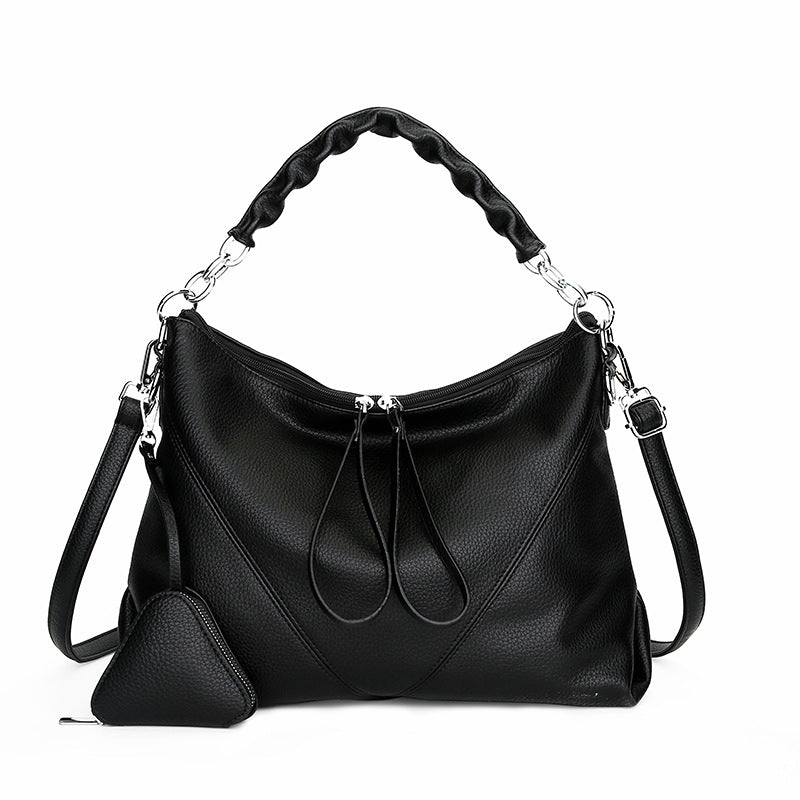Simple Commuter Leather Chain Shoulder Underarm Bag With A Triangle Pouch
