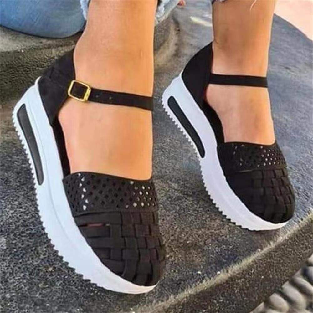 Summer New Fashion Word Buckle With Thick Bottom Toe Cap Sandals For Women