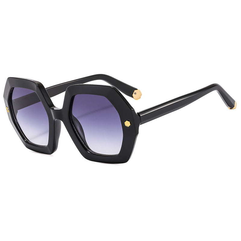New Irregular With Personality Hexagonal Rivet Sunglasses For Women