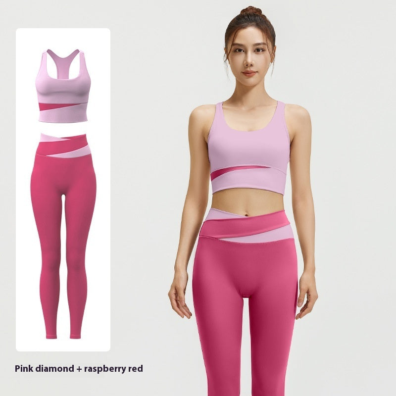 High Waist Belly Contracting Yoga Clothes Shockproof Yoga Fitness Yoga Wear Suit