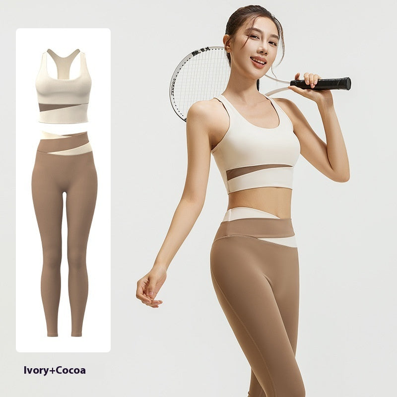 High Waist Belly Contracting Yoga Clothes Shockproof Yoga Fitness Yoga Wear Suit