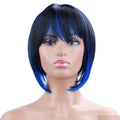 European And American Short Bangs Synthetic Wigs Mixed Color