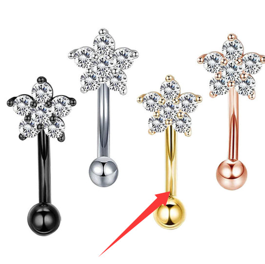 16G Stainless Steel Post With Micro-pave Zircon Small Plum Blossom Ear Bone Stud