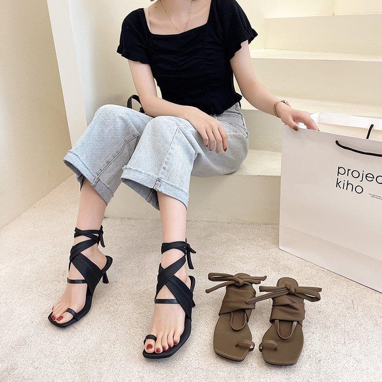 New European And American Strapping High-heeled Sandals For Women