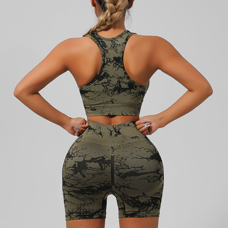 Polyester Women's Seamless Tie-dye Yoga Clothes Outdoor Sports