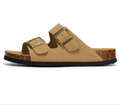 Flat Non-slip Cork Slippers For Men And Women