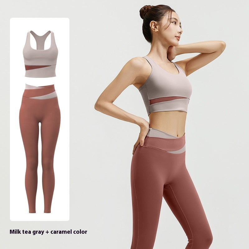 High Waist Belly Contracting Yoga Clothes Shockproof Yoga Fitness Yoga Wear Suit