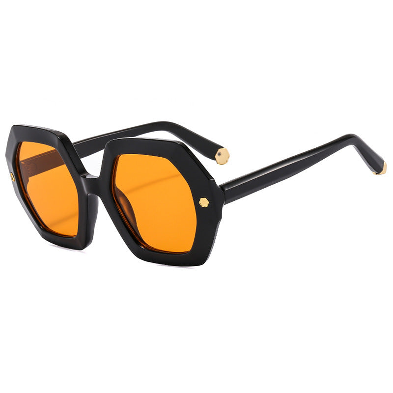 New Irregular With Personality Hexagonal Rivet Sunglasses For Women