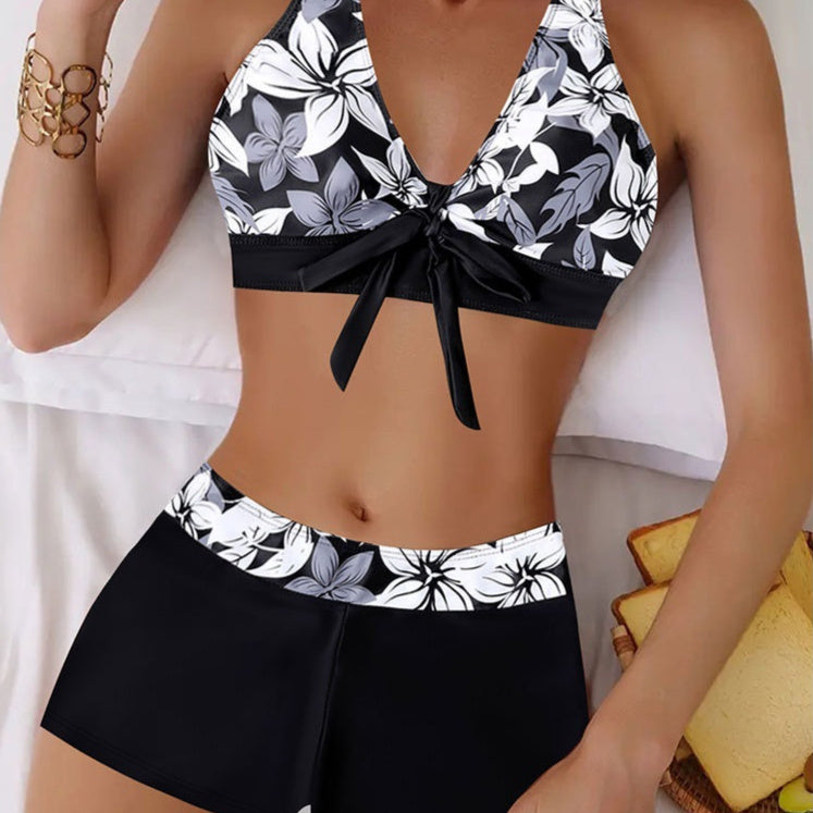 Bikini Split Swimsuit Printed Plus Size