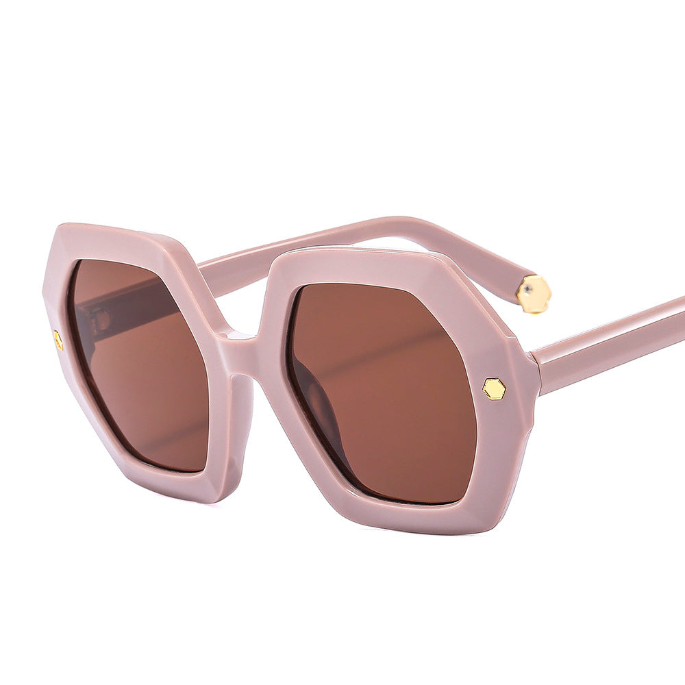 New Irregular With Personality Hexagonal Rivet Sunglasses For Women