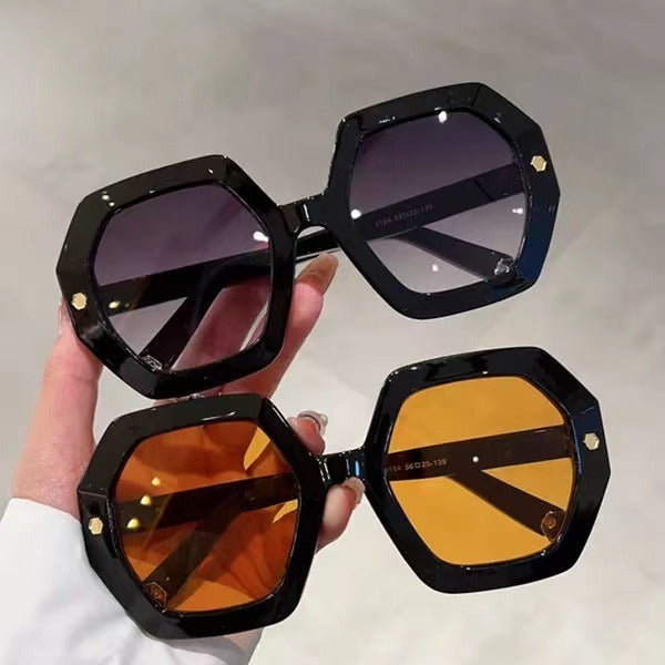New Irregular With Personality Hexagonal Rivet Sunglasses For Women