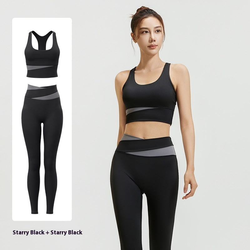 High Waist Belly Contracting Yoga Clothes Shockproof Yoga Fitness Yoga Wear Suit