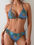 Print Tie-separated Swimsuit Women Sexy Bikini