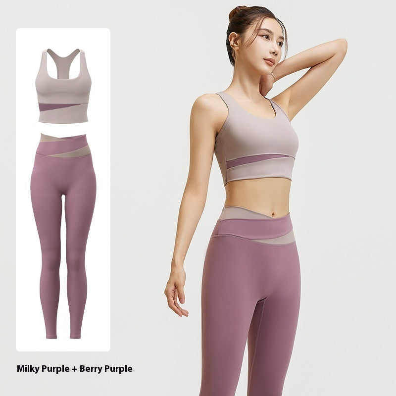 High Waist Belly Contracting Yoga Clothes Shockproof Yoga Fitness Yoga Wear Suit