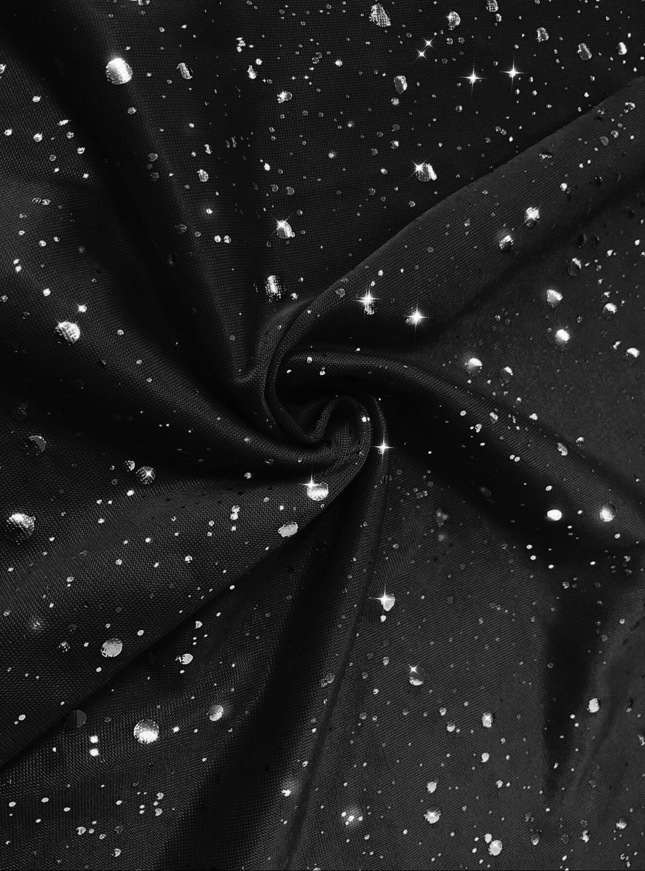 Elegant Sparkling Ruffled Hem Foil-Stamped Dress