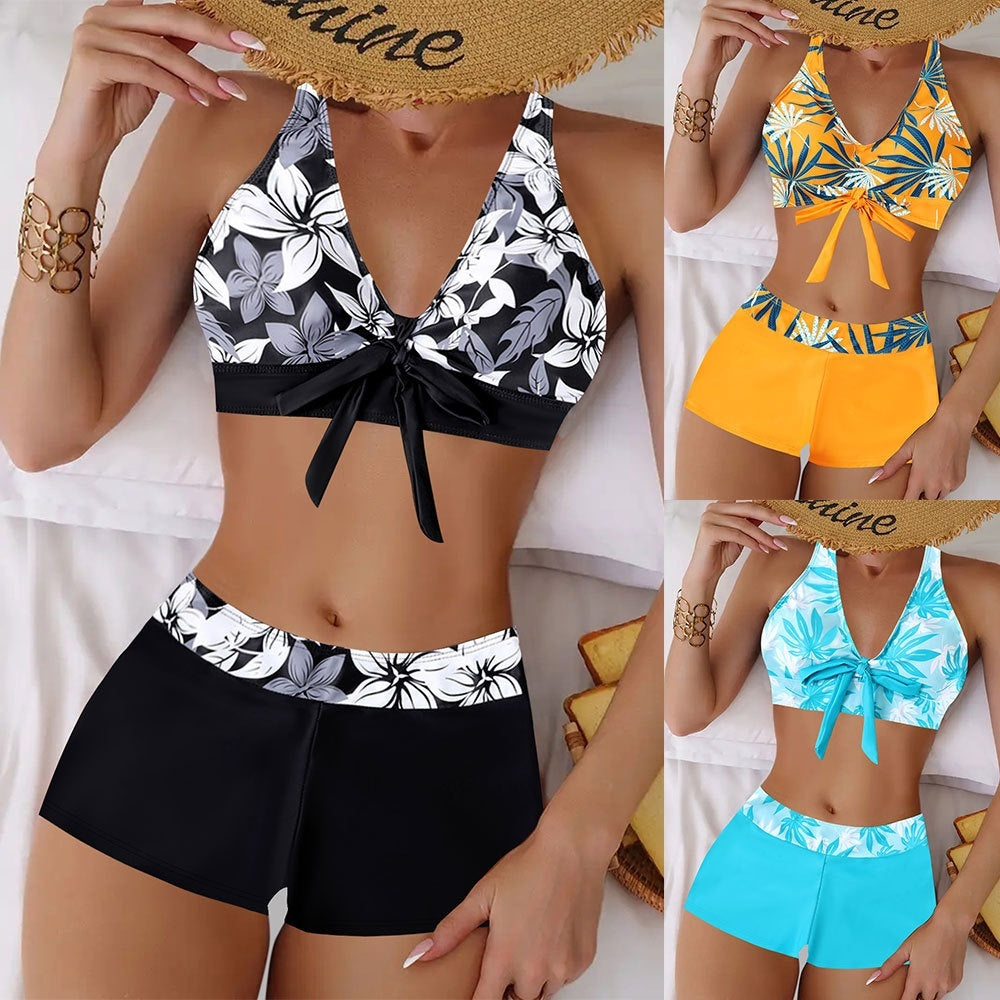 Bikini Split Swimsuit Printed Plus Size
