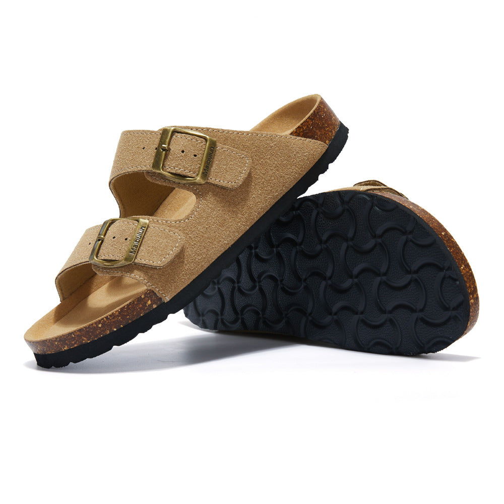 Flat Non-slip Cork Slippers For Men And Women