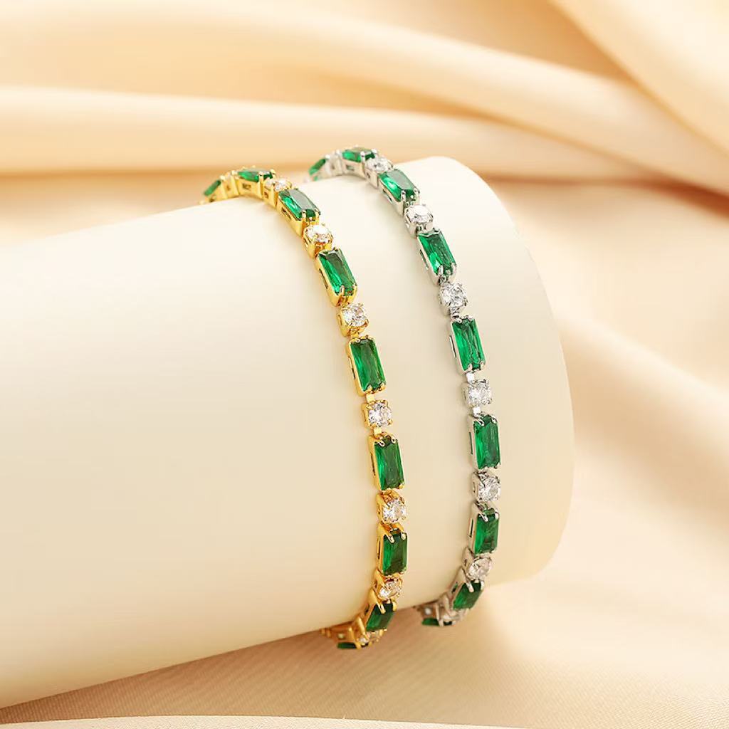 Luxury, High-end Glass Tennis Bracelet Jewelry