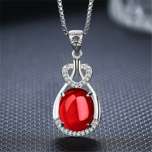 Waterdrop Blossom Carnelian Pendant With Green Chalcedony