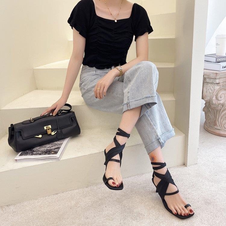 New European And American Strapping High-heeled Sandals For Women