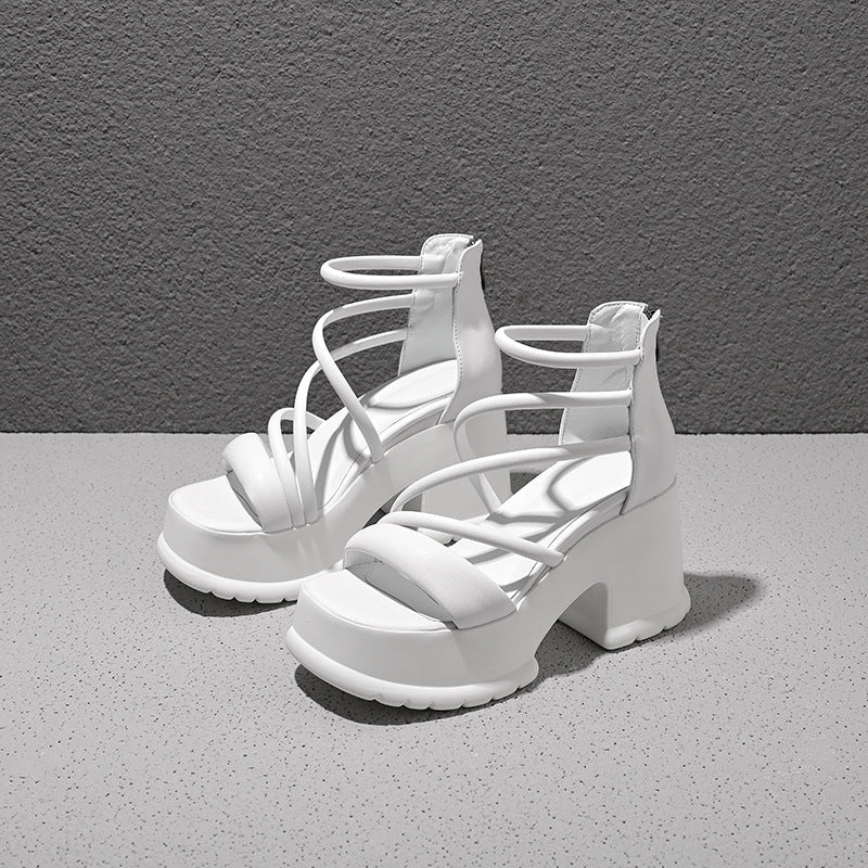 Chunky Heel Open Toe High Heel Sandals For Women Summer New Platform