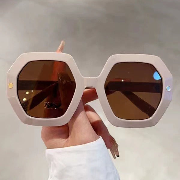 New Irregular With Personality Hexagonal Rivet Sunglasses For Women