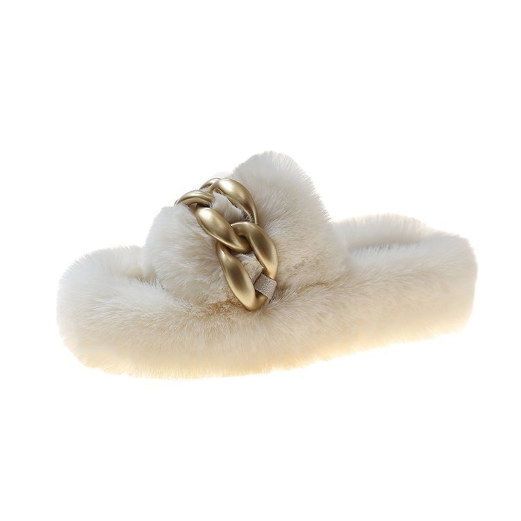 Wool Slippers With Thick Soles For Women To Wear Outside