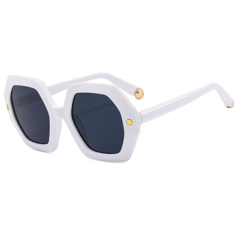 New Irregular With Personality Hexagonal Rivet Sunglasses For Women